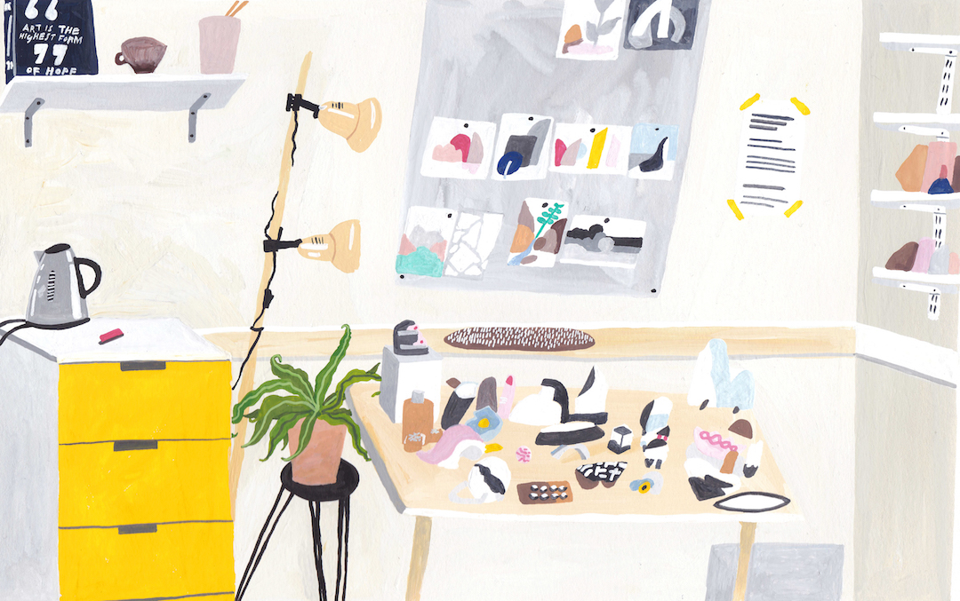 Illustrated interiors by Liz Rowland