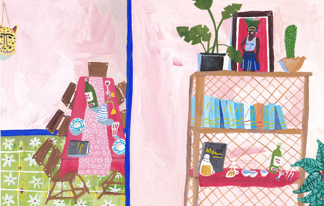 Illustrated interiors by Liz Rowland