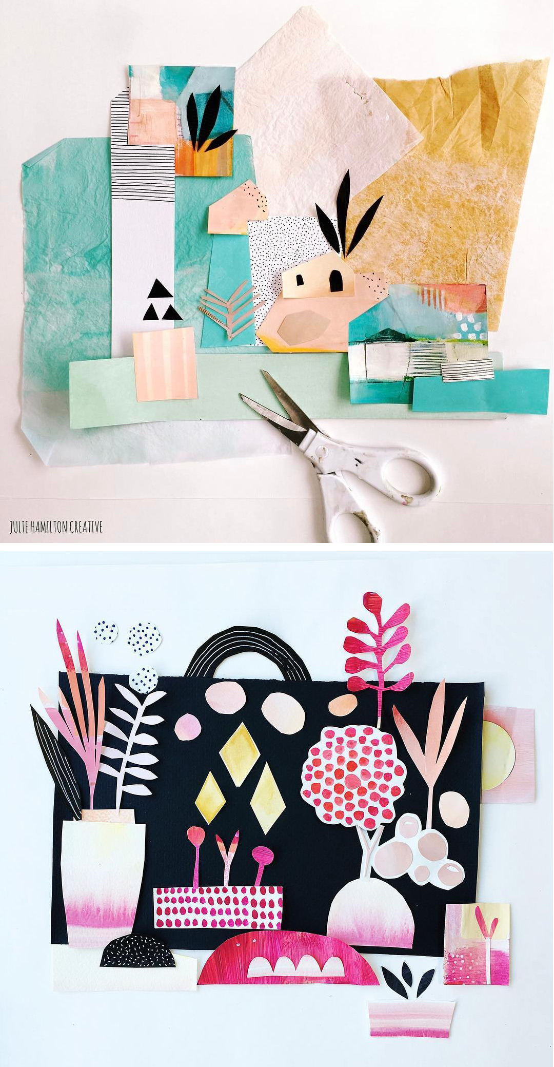 Sketchbook collages by Julie Hamilton