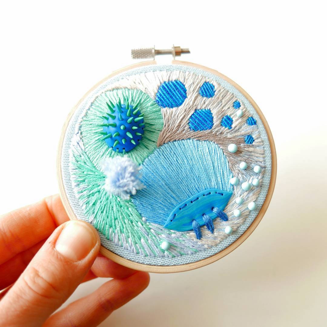 Clay embroidery by Justyna Wolodkiewicz