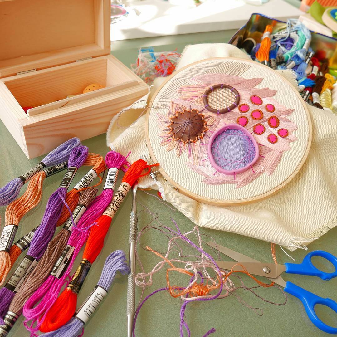 Clay embroidery by Justyna Wolodkiewicz