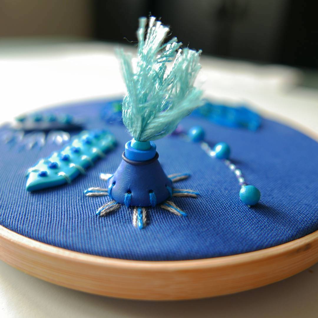 Clay embroidery by Justyna Wolodkiewicz