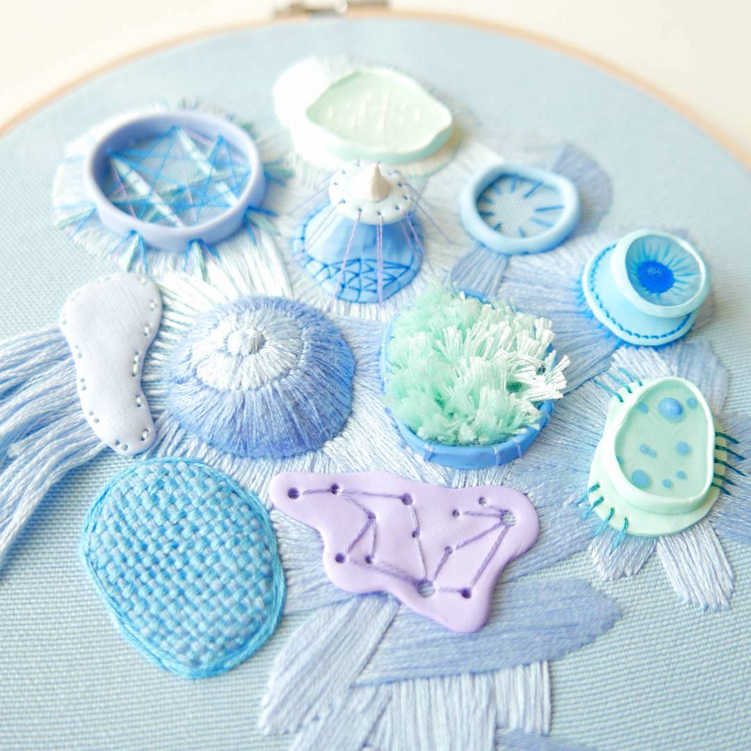 Clay embroidery by Justyna Wolodkiewicz