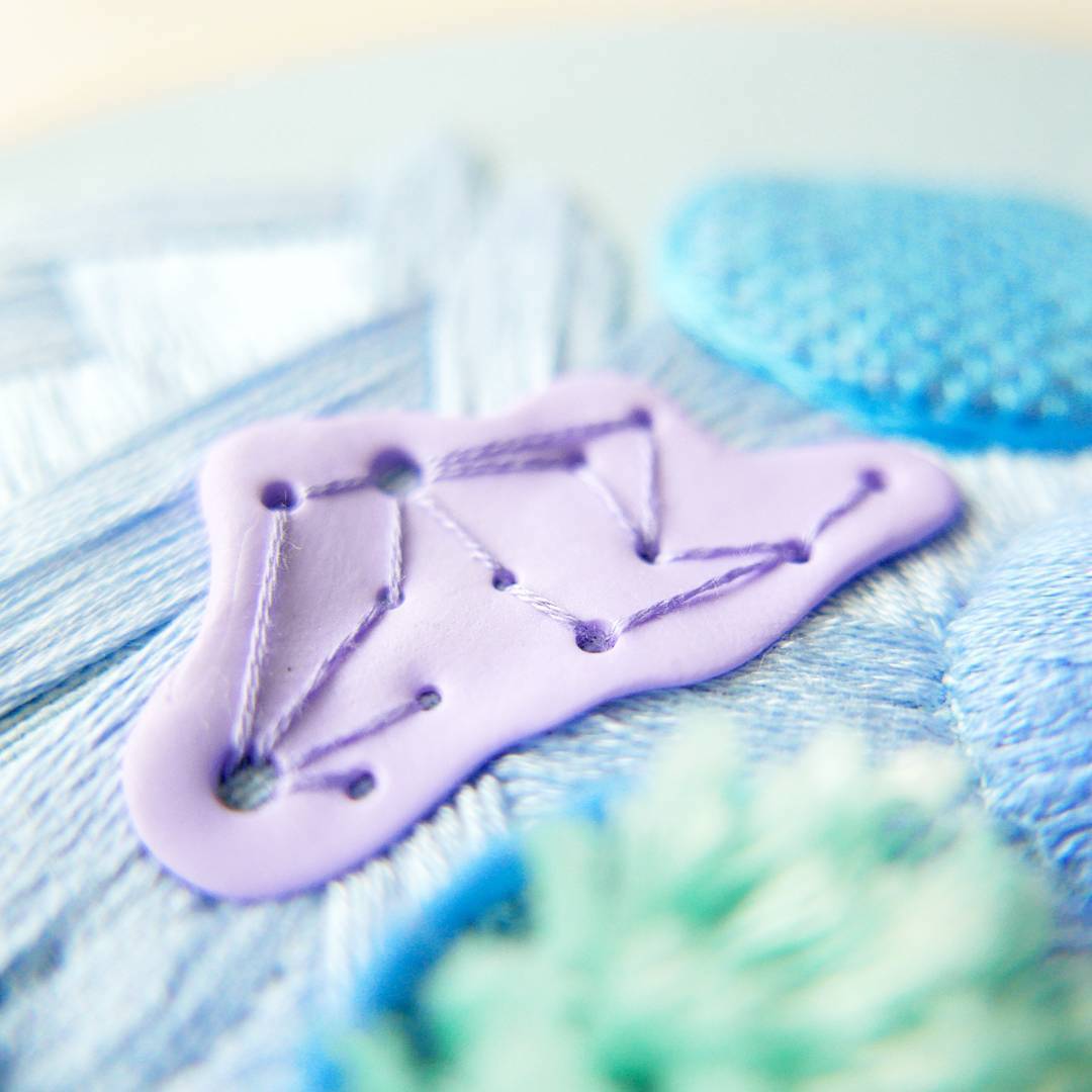 Clay embroidery by Justyna Wolodkiewicz