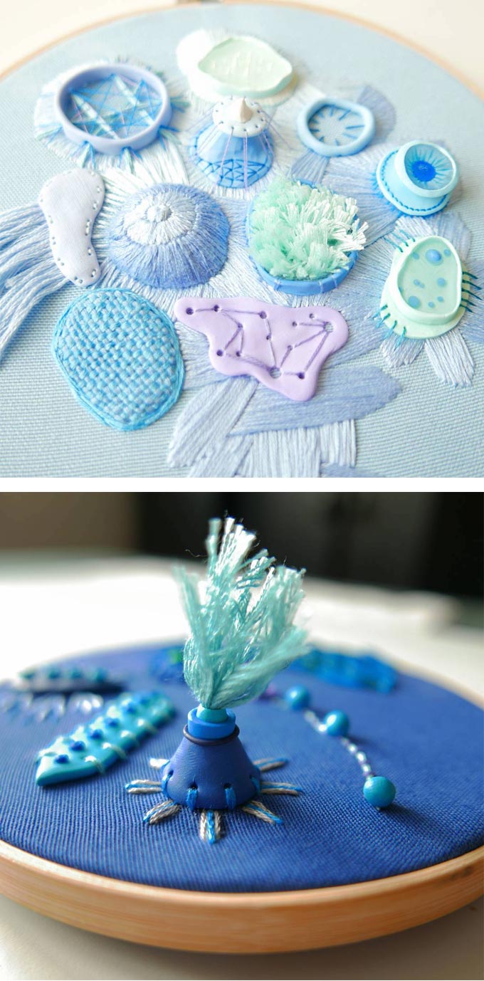 Clay embroidery by Justyna Wolodkiewicz
