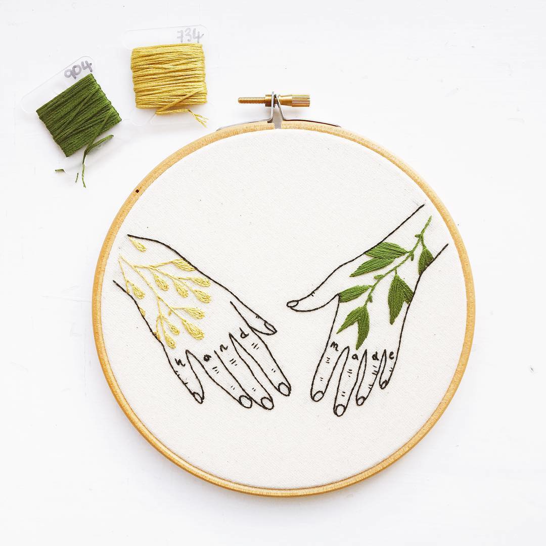 Embroidery hoop art by Kate Appleby