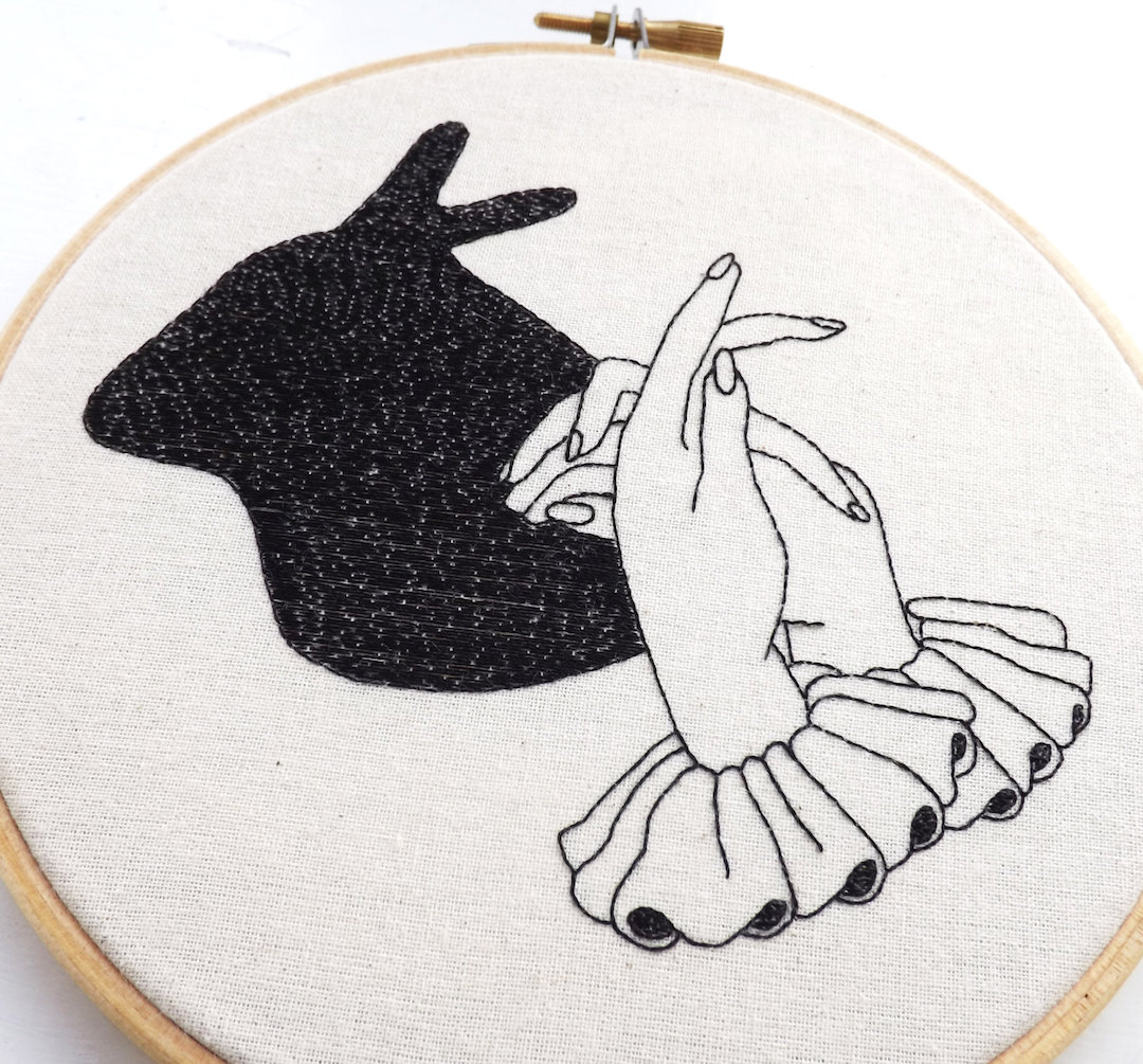 Embroidery hoop art by Kate Appleby
