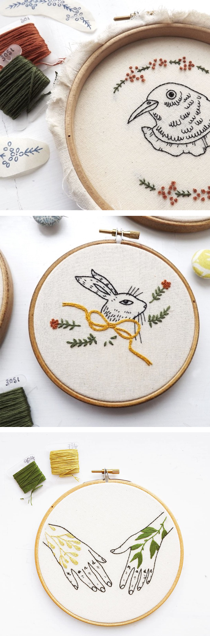 Embroidery hoop art by Kate Appleby