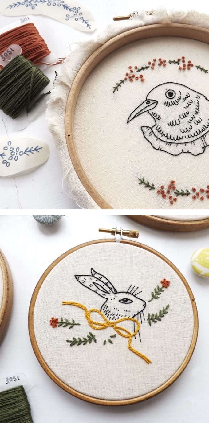 Embroidery hoop art by Kate Appleby