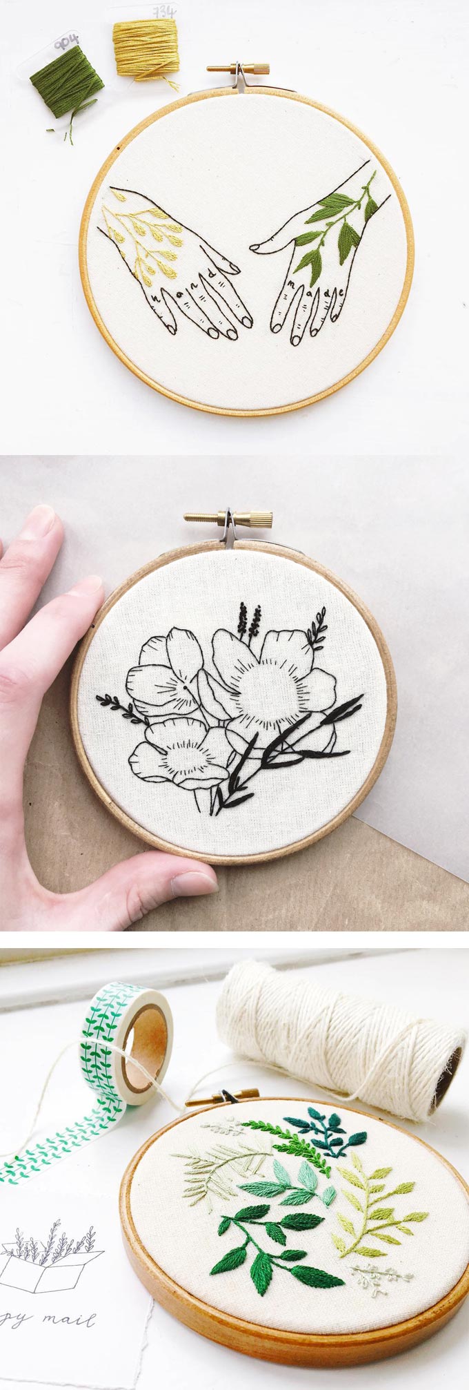 Embroidery hoop art by Kate Appleby