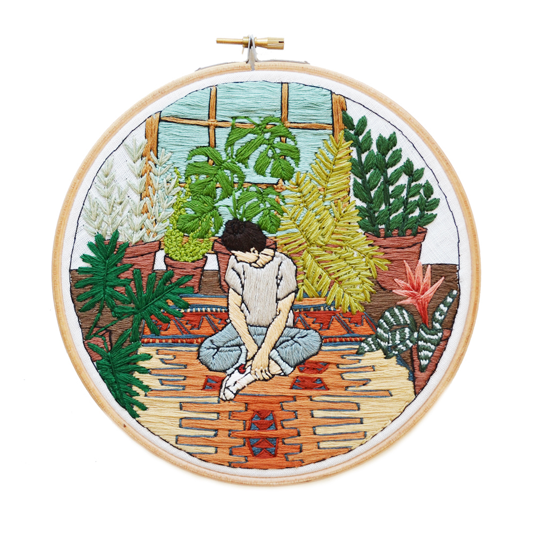 Sarah K. Benning embroidery hoop art