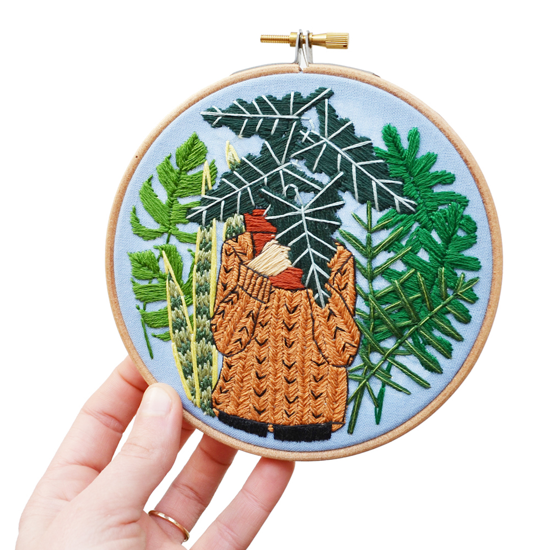 Sarah K. Benning embroidery hoop art