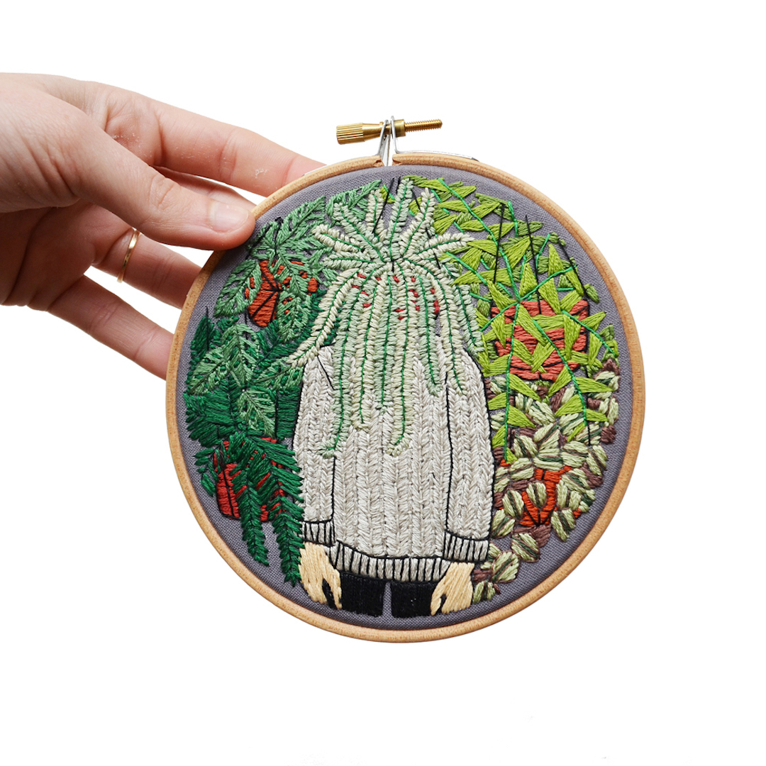 Sarah K. Benning embroidery hoop art