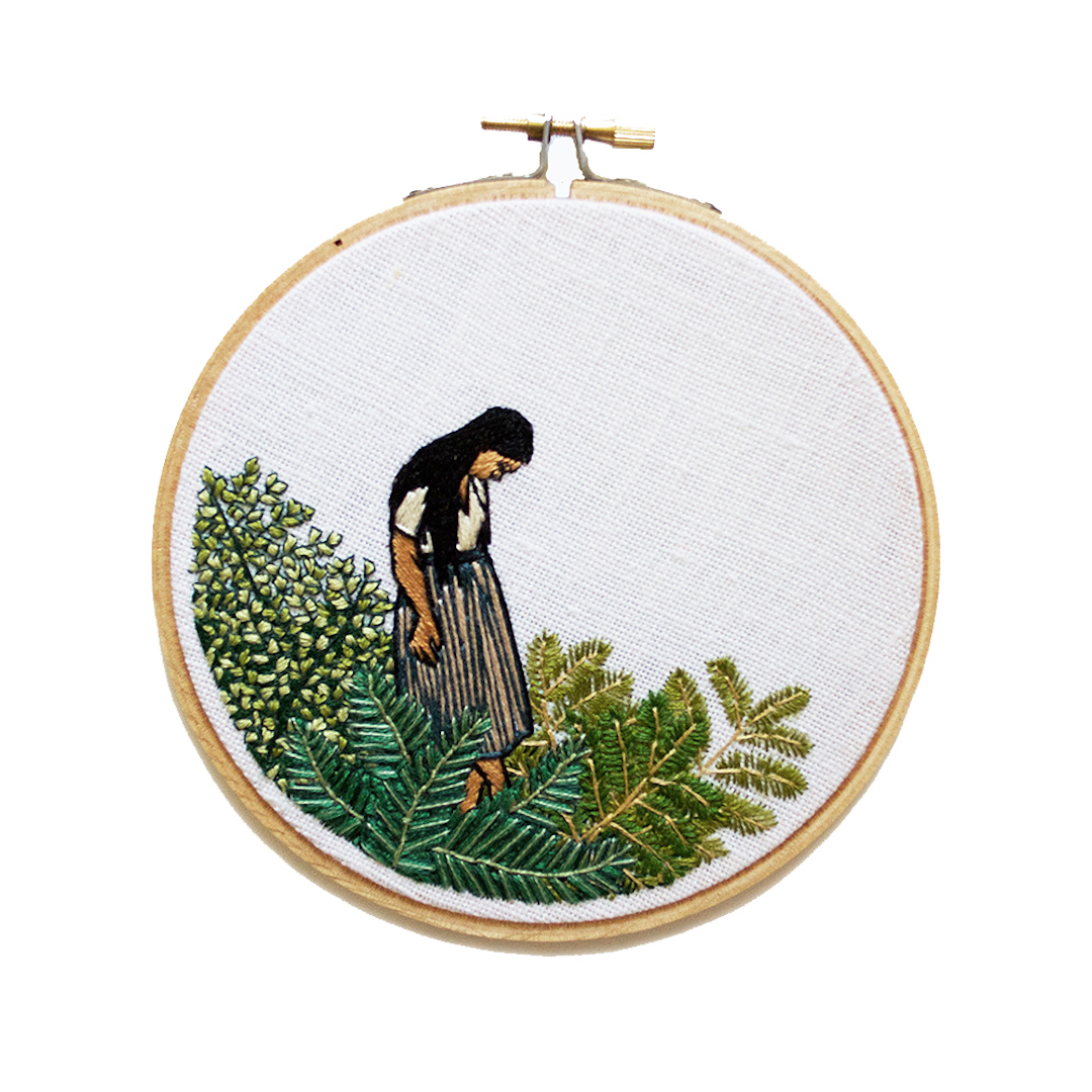 Sarah K. Benning embroidery hoop art