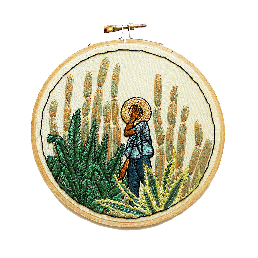 Sarah K. Benning embroidery hoop art