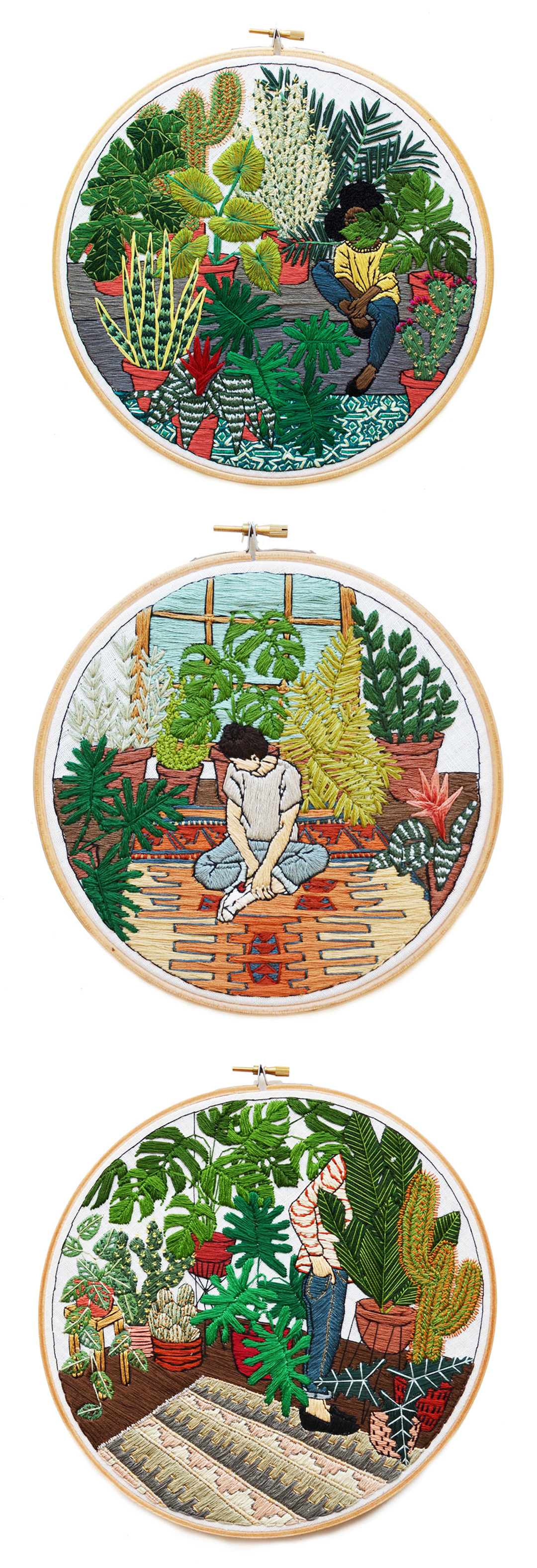 Sarah K. Benning embroidery hoop art