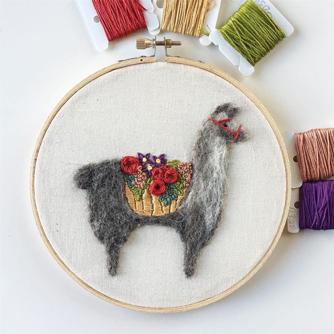 Fuzzy and Flora needle felted llamas