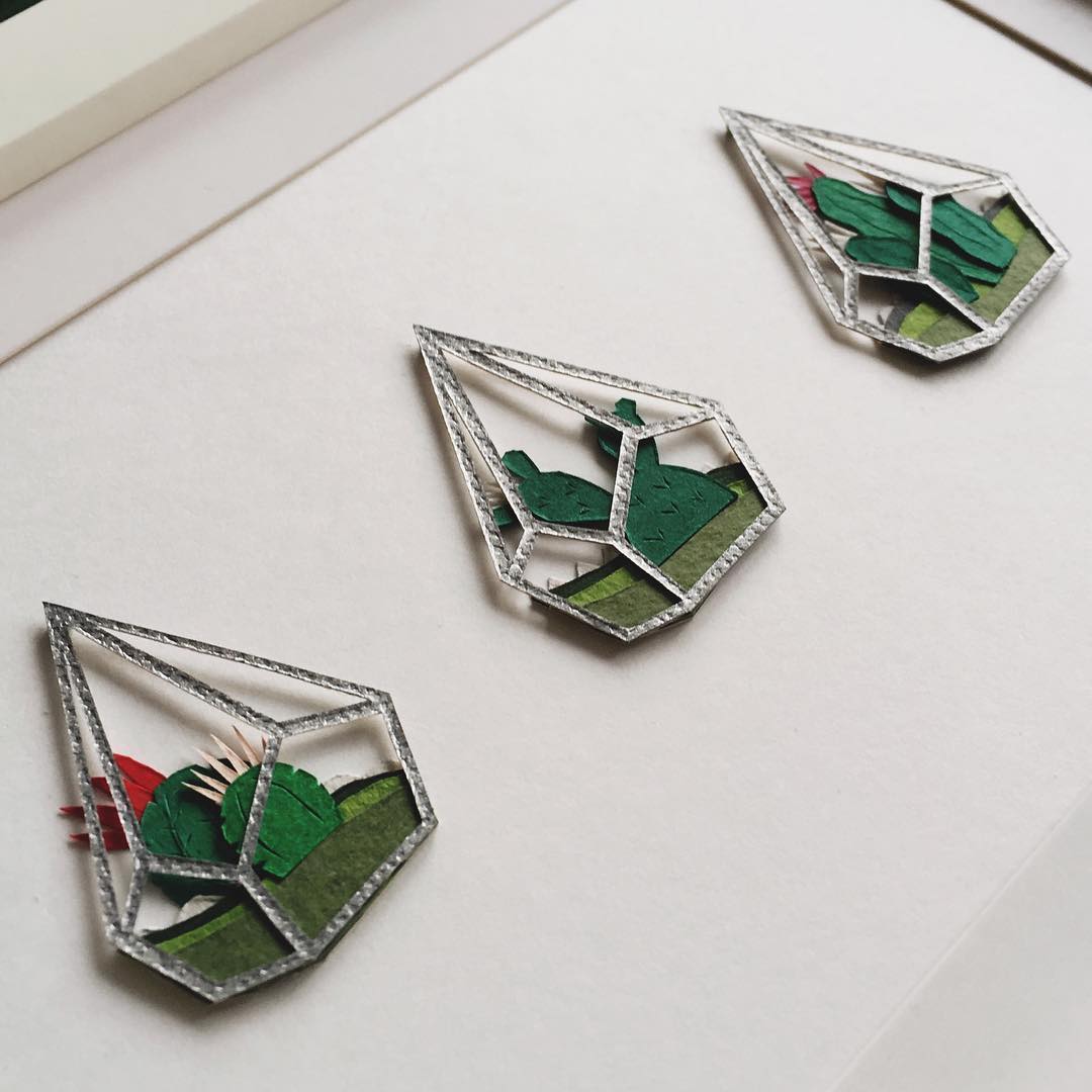 Paper craft cacti