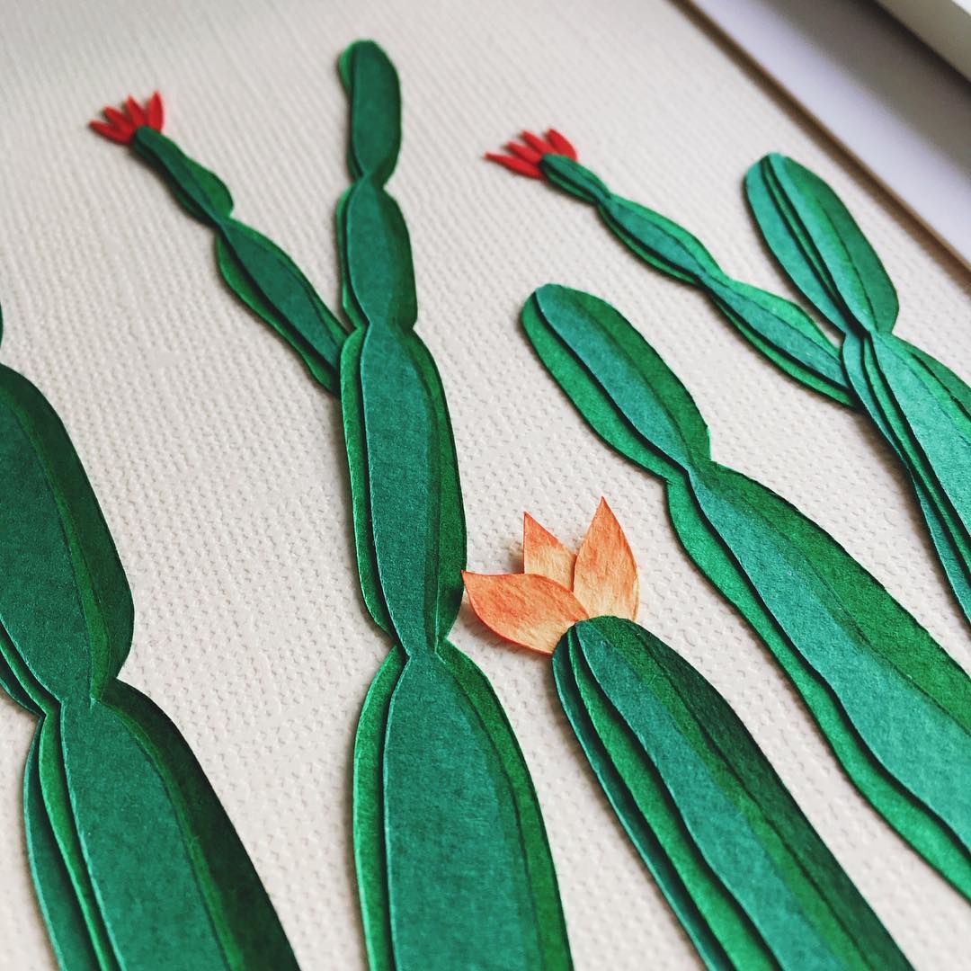 Paper craft cacti