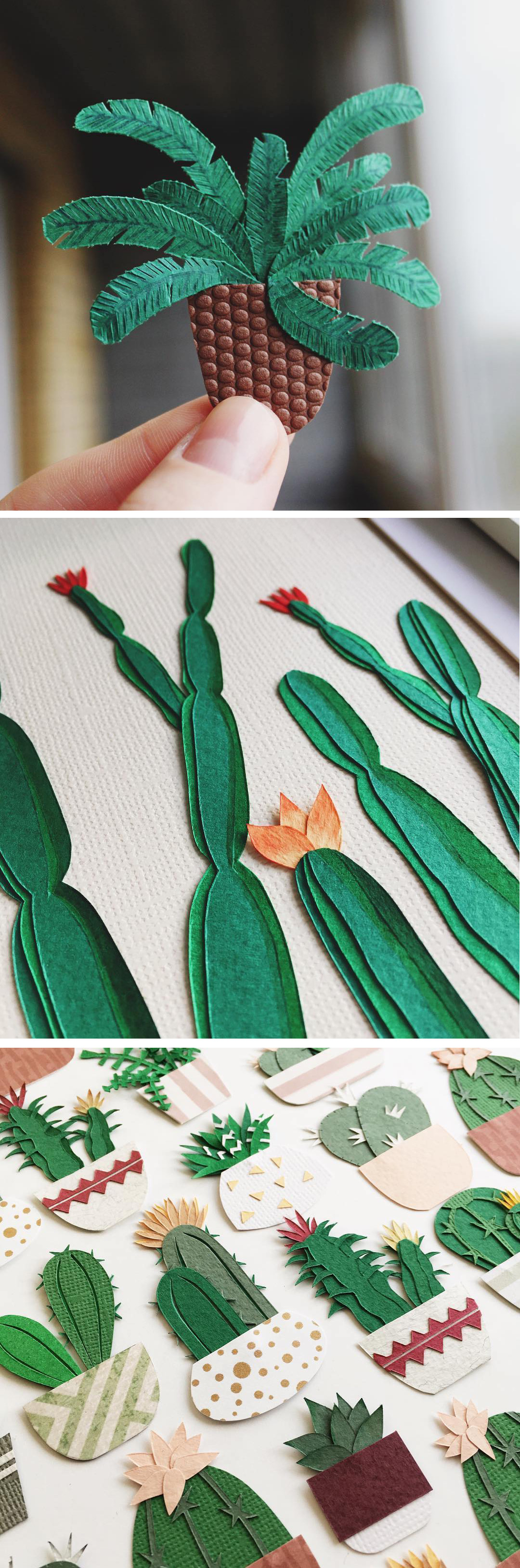 Paper craft cacti