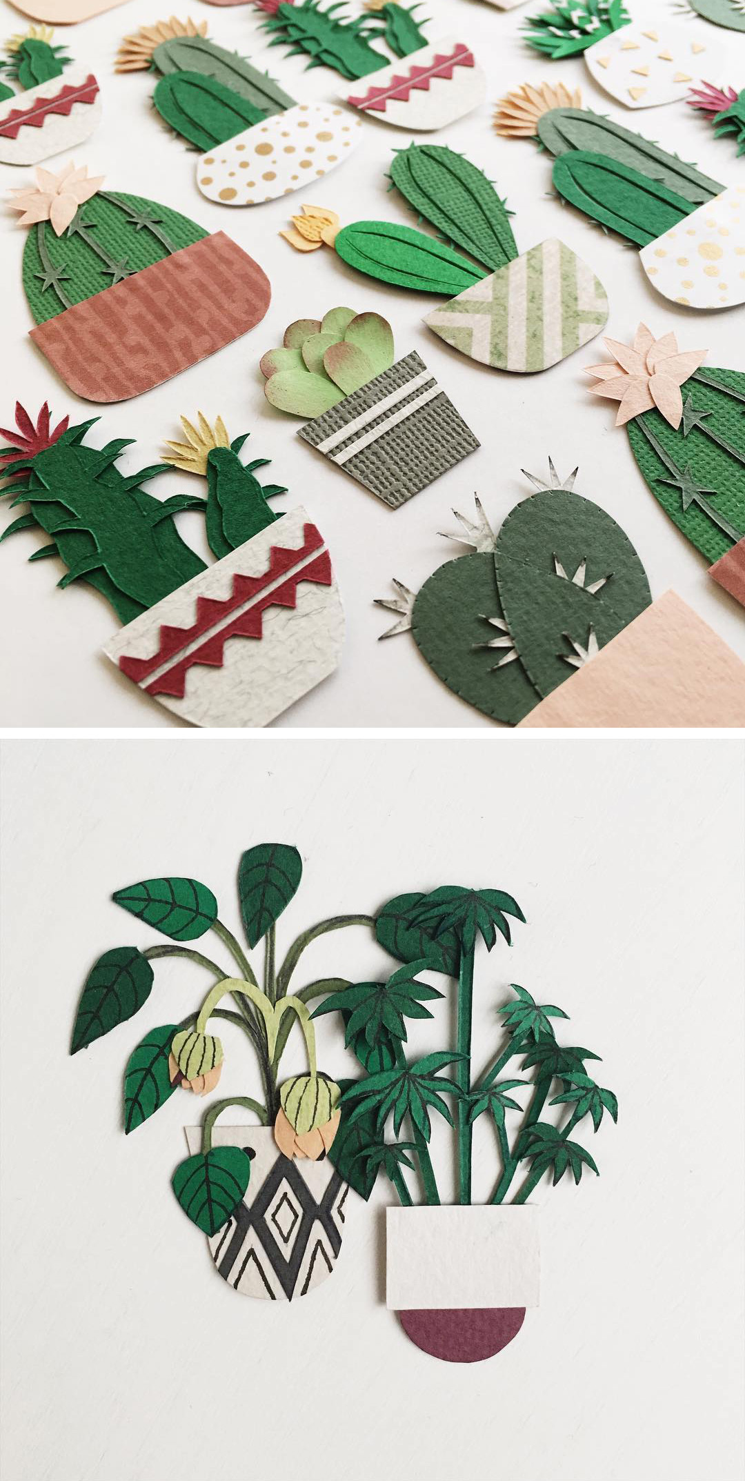 Paper craft cacti