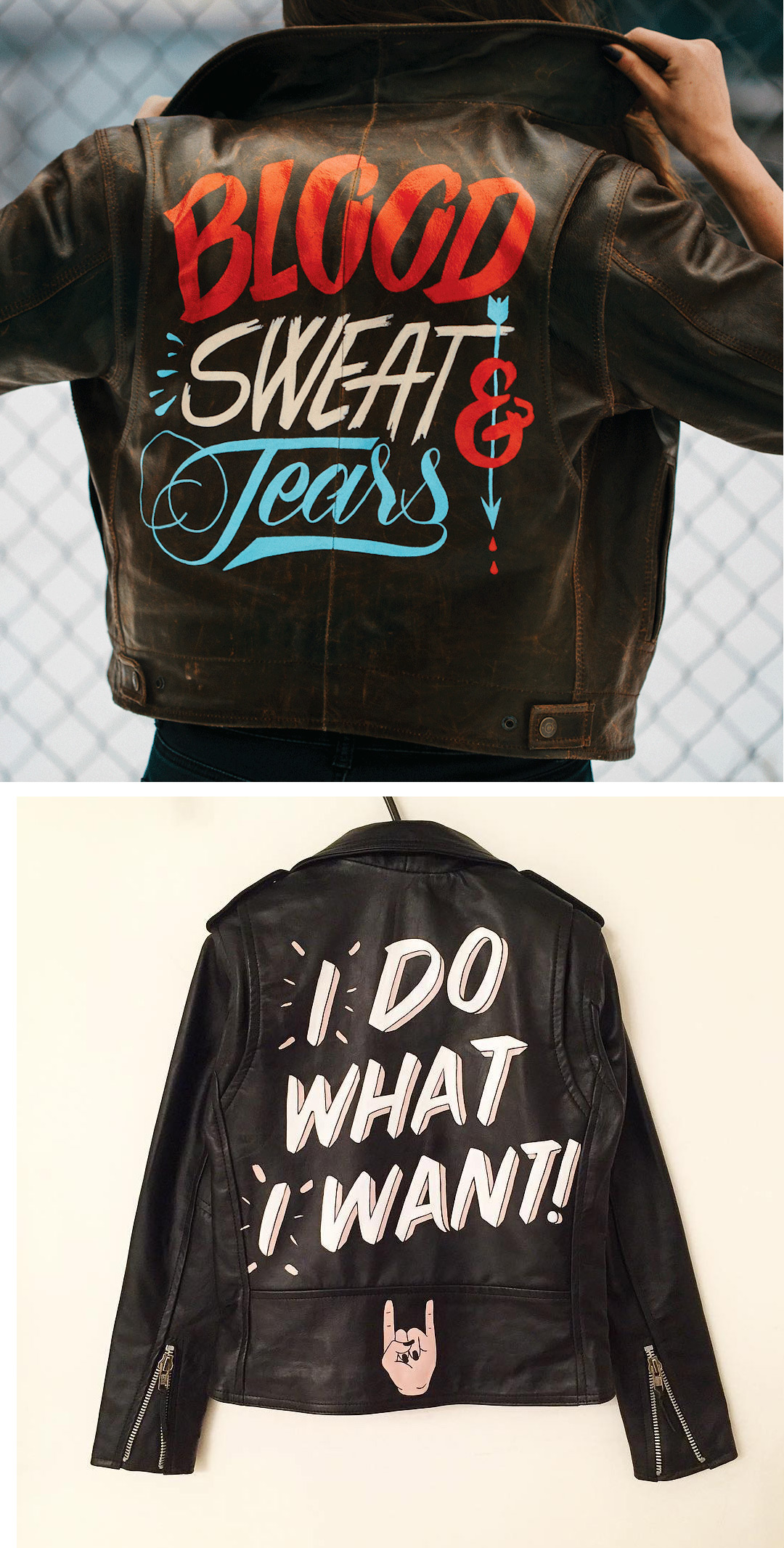 Painted leather jacket