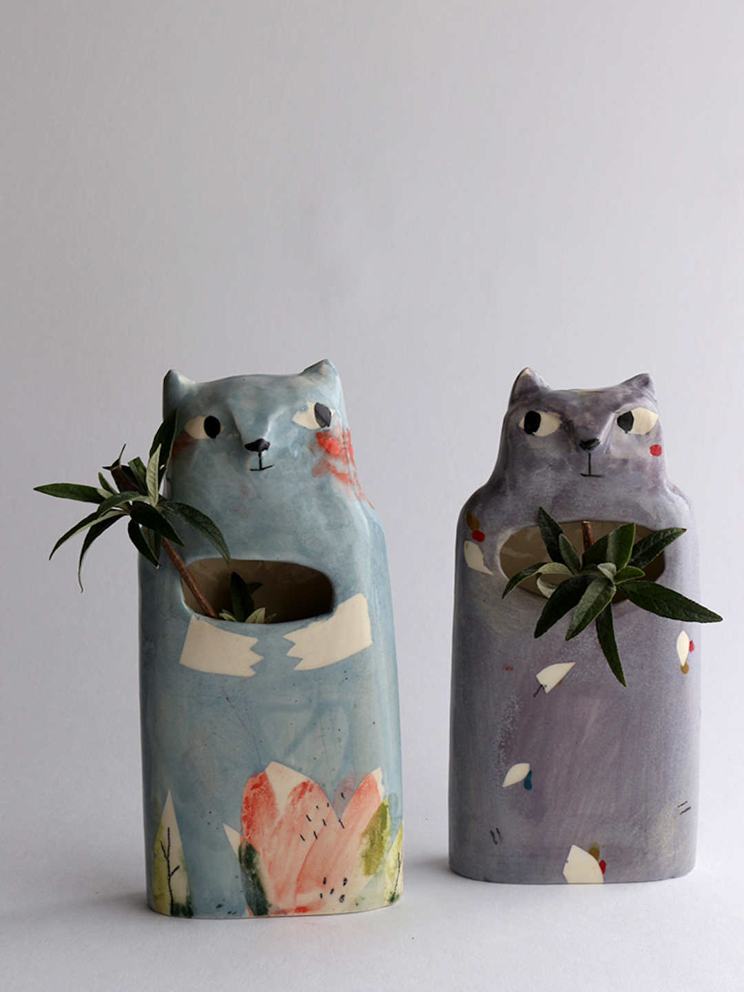 colorful illustrated ceramics by Elise Lefebvre
