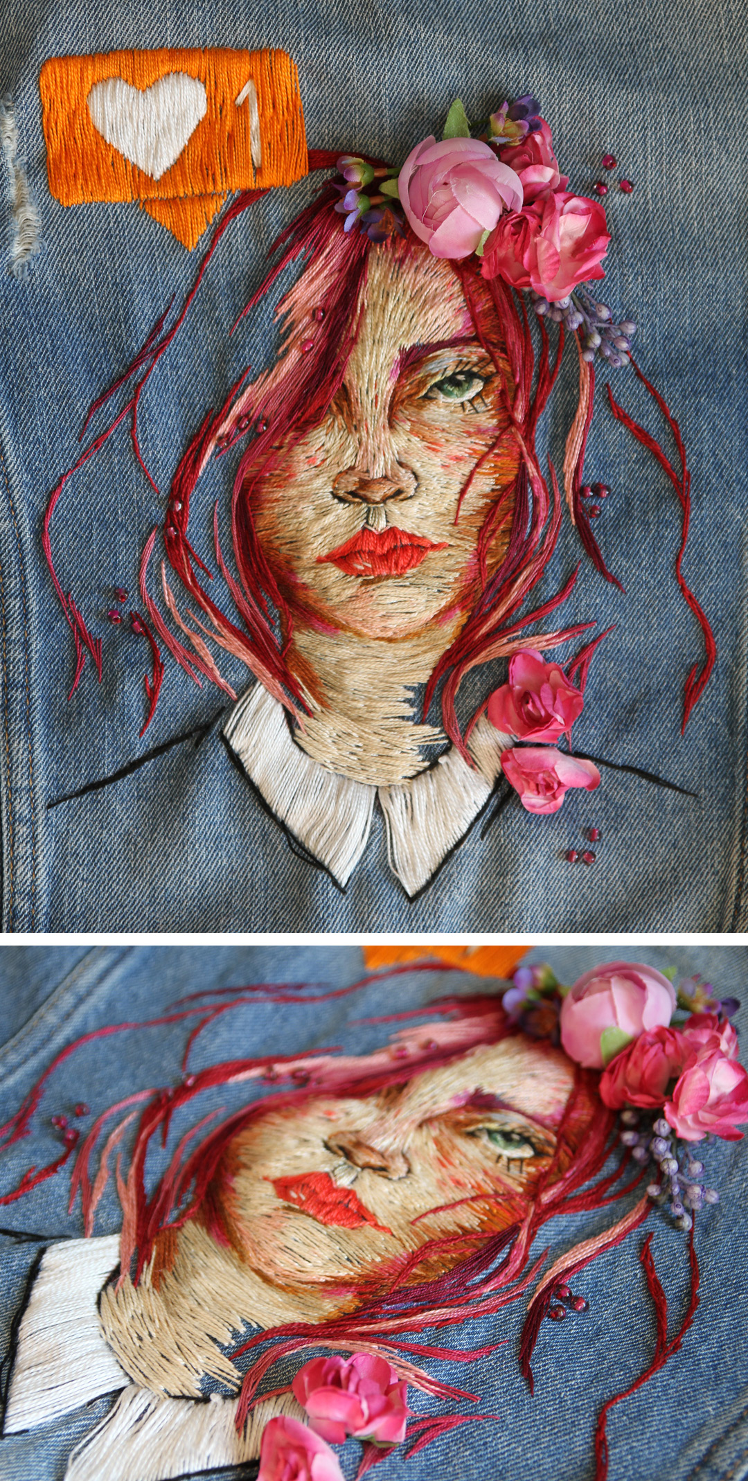Denim Jacket Embroidery by Ezgi Pamir