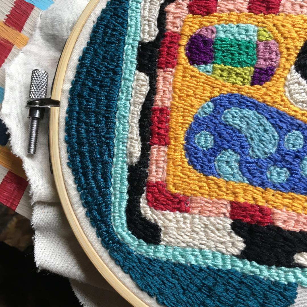 abstract embroidery by Kelly Ryan
