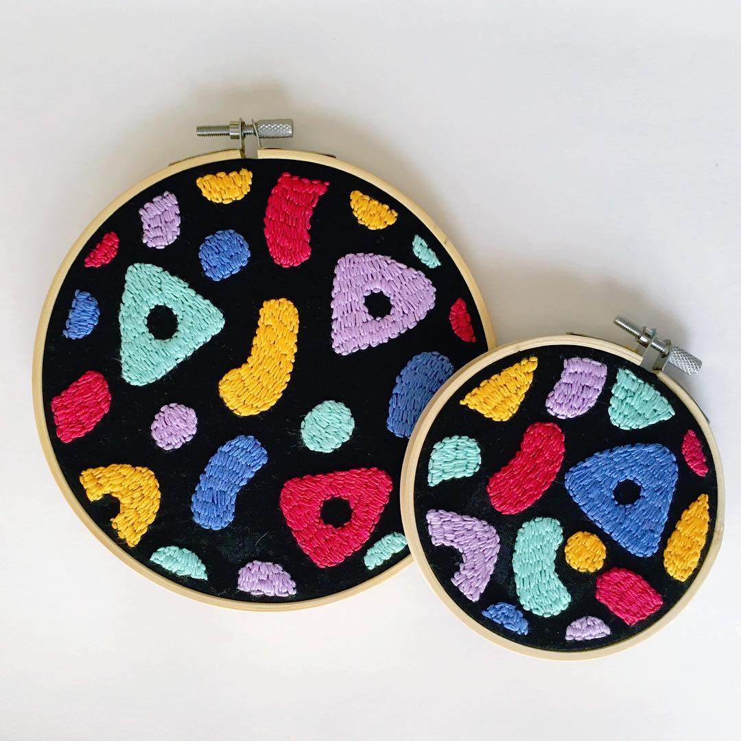 Colorful embroidery by Kelly Ryan