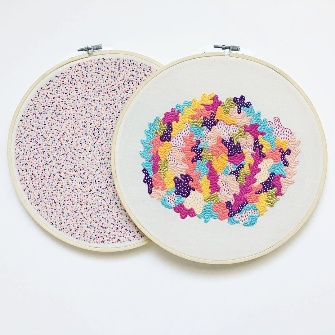 Colorful embroidery by Kelly Ryan