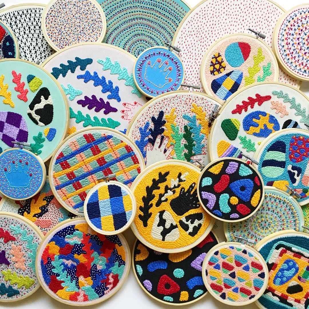 Colorful embroidery by Kelly Ryan
