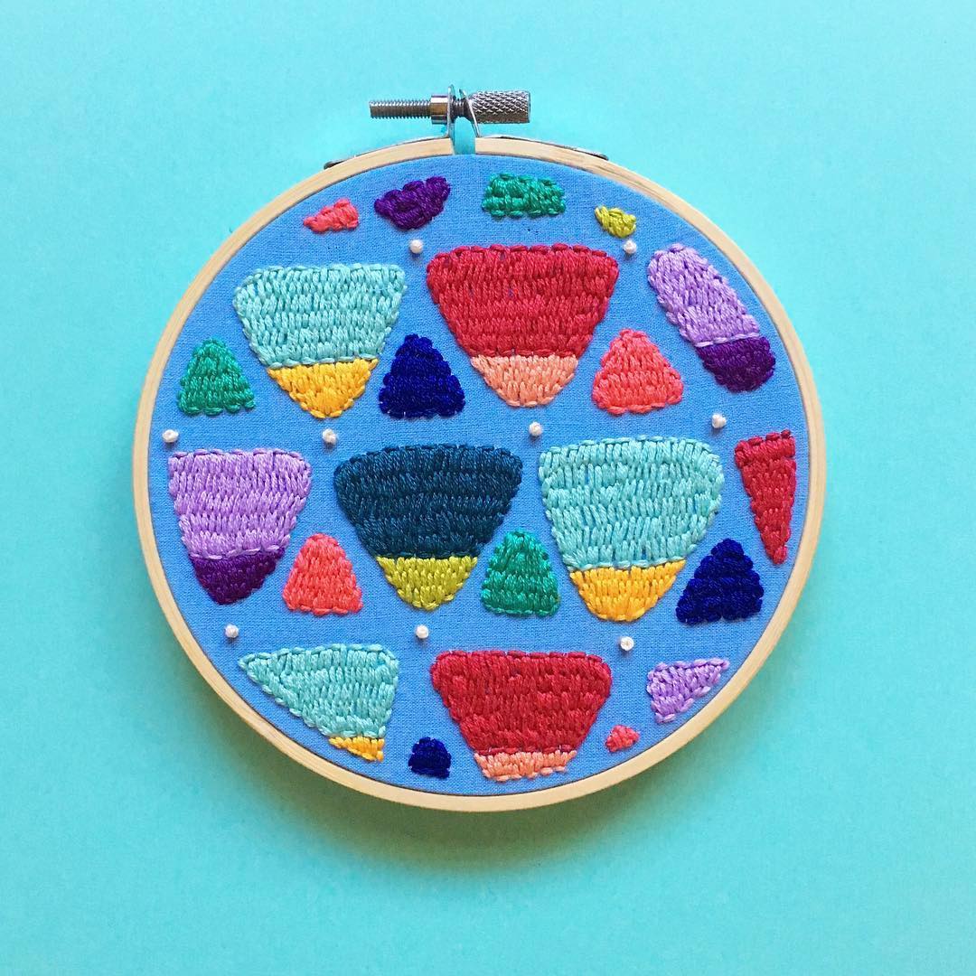 Colorful embroidery by Kelly Ryan