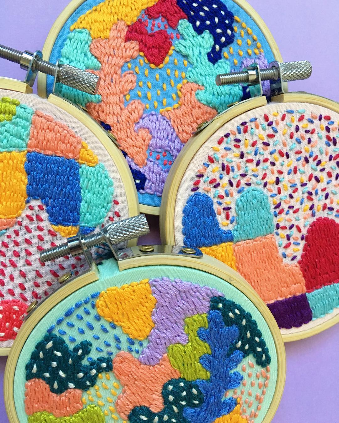 Colorful embroidery by Kelly Ryan