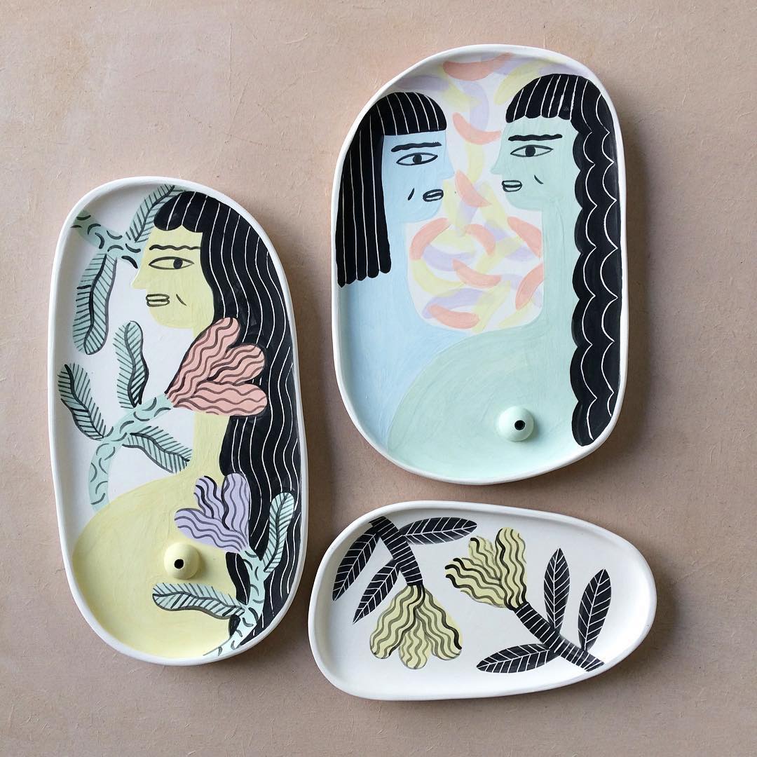 laura bird painted ceramics