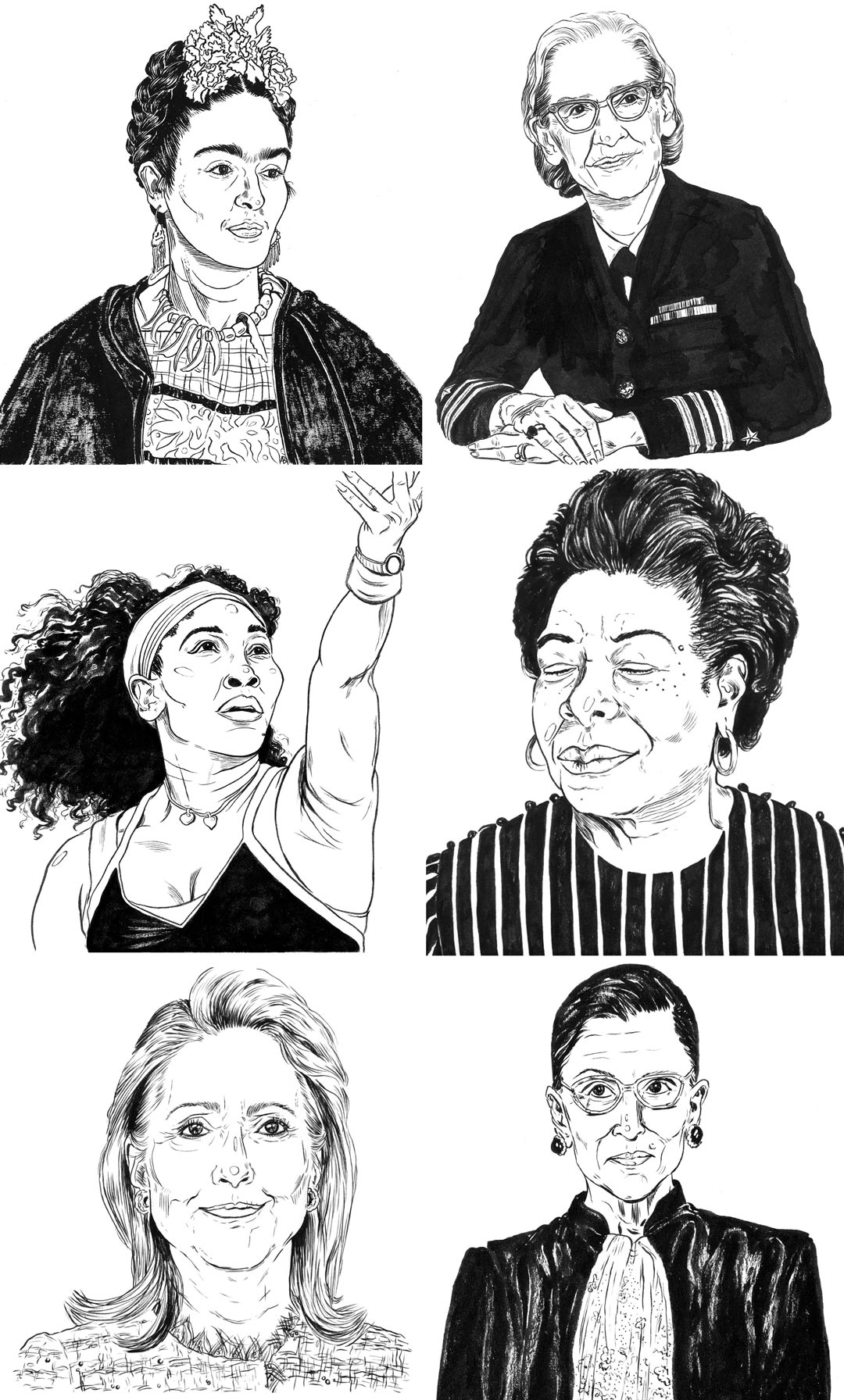 Famous Ladies Illustrations by Alexandra Beguez