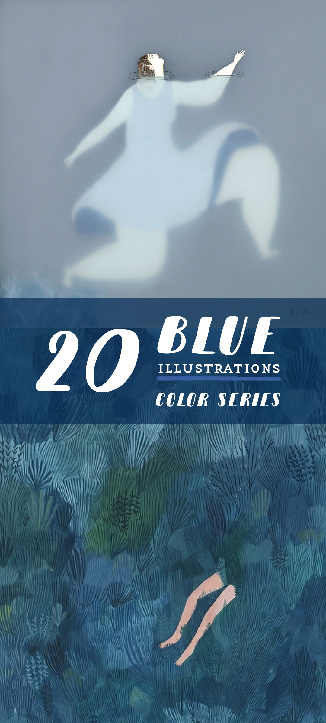 Blue illustrations