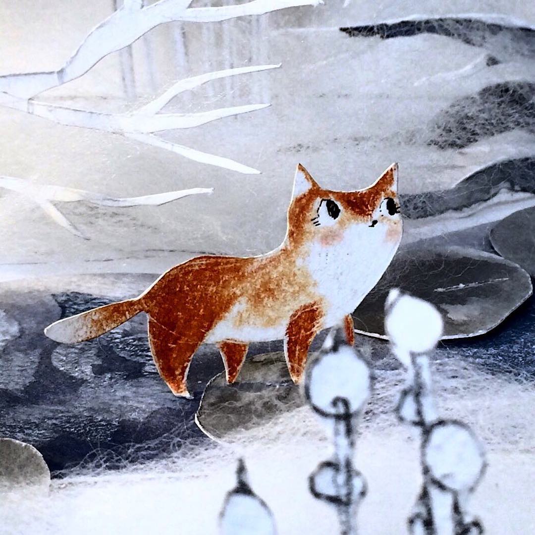 Cut paper diorama by Kelly Pousette