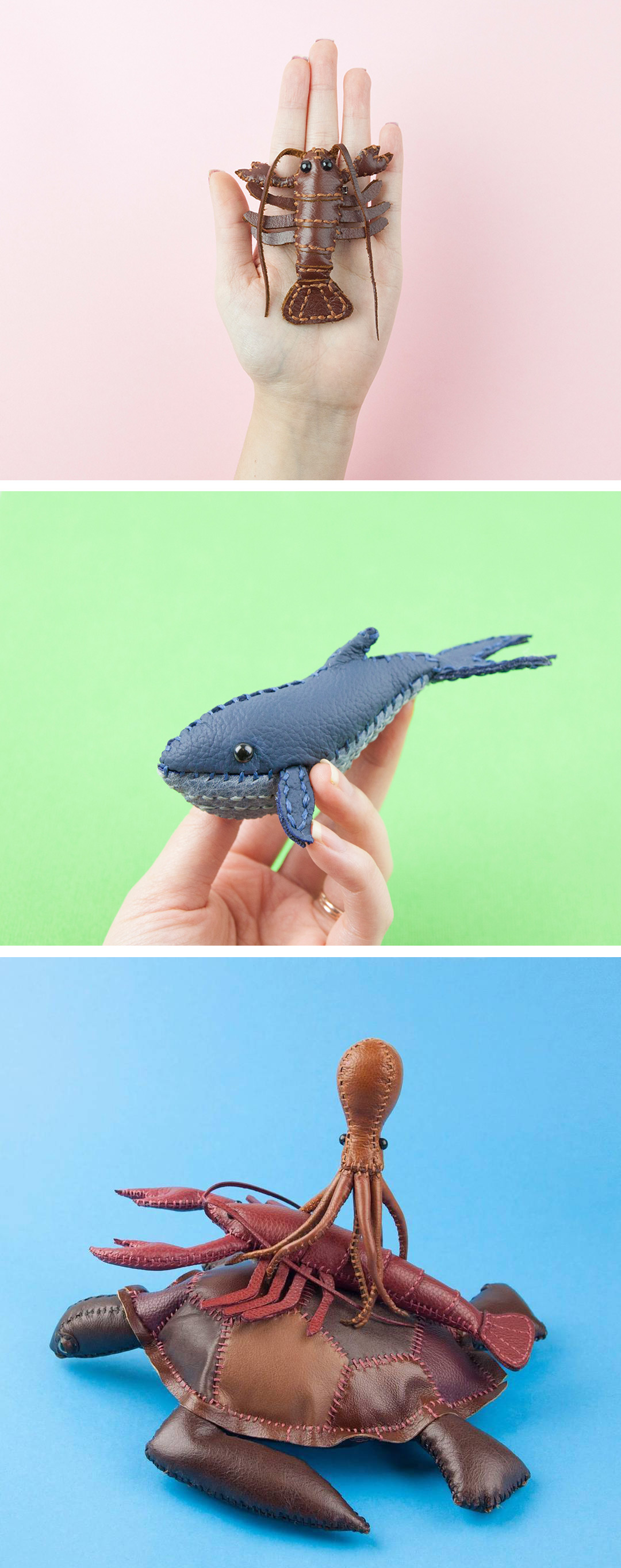 Leather animals by Freda Cheung