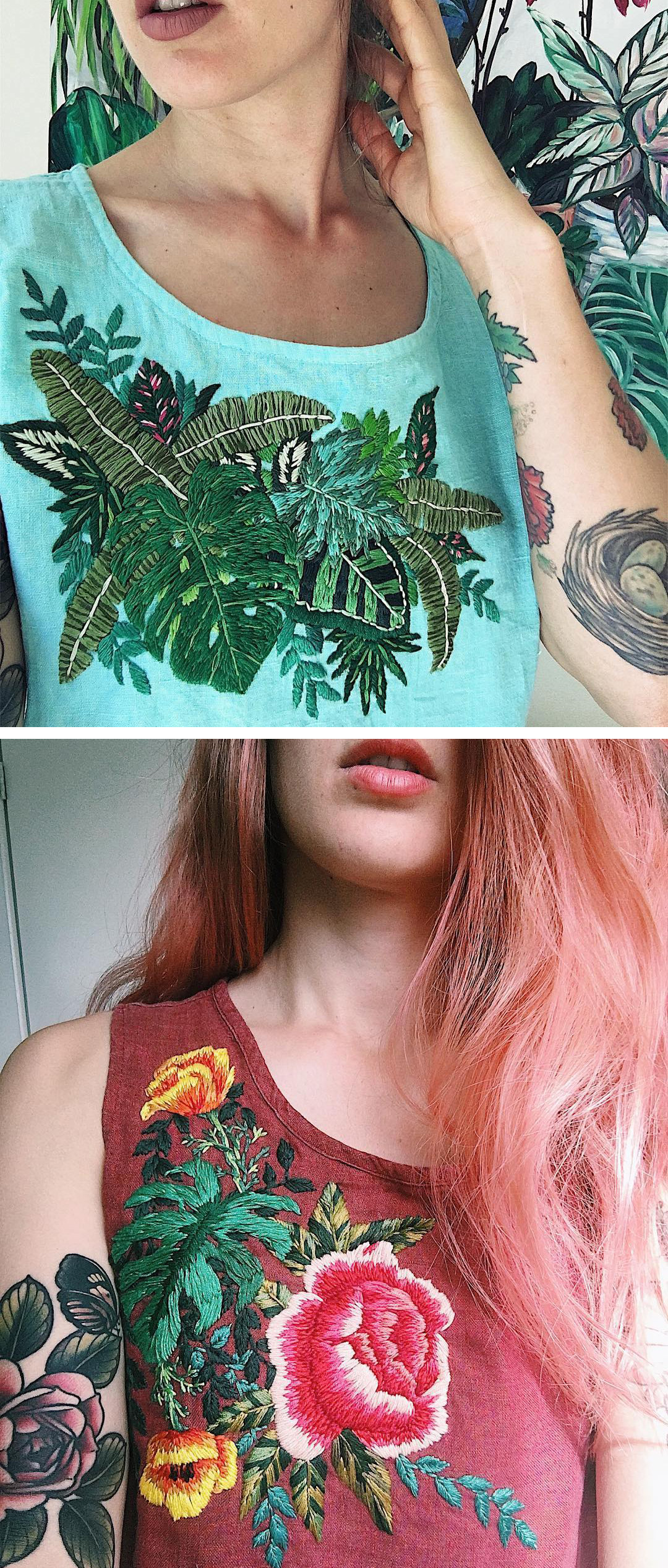 Embroidered clothing by Sam Eldridge