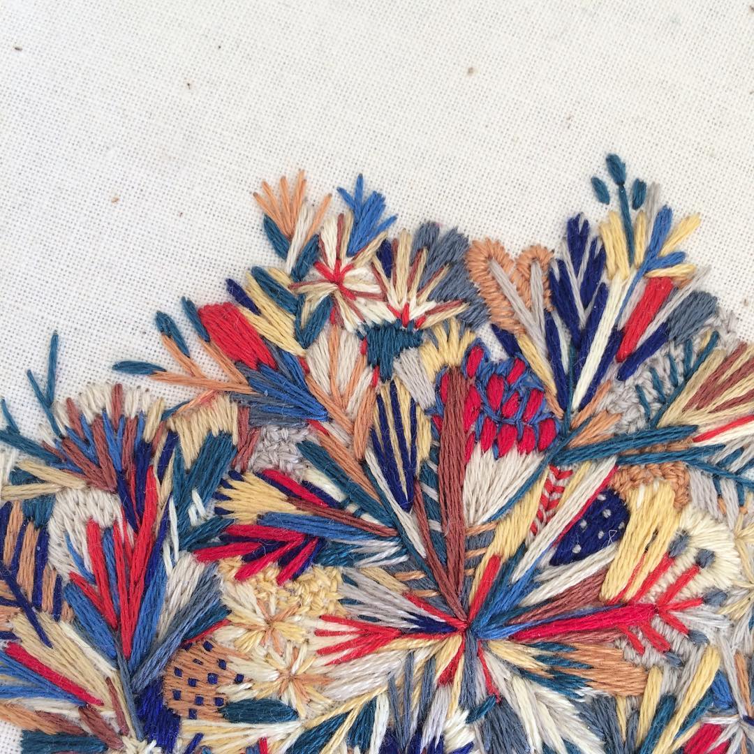 Floral embroideries by Slow Stitch Sophie