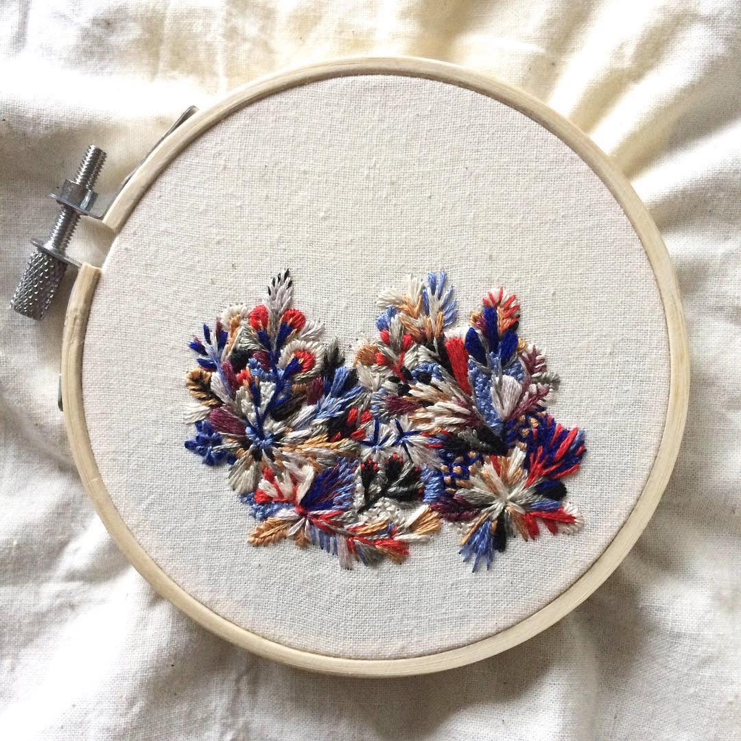 Floral embroideries by Slow Stitch Sophie