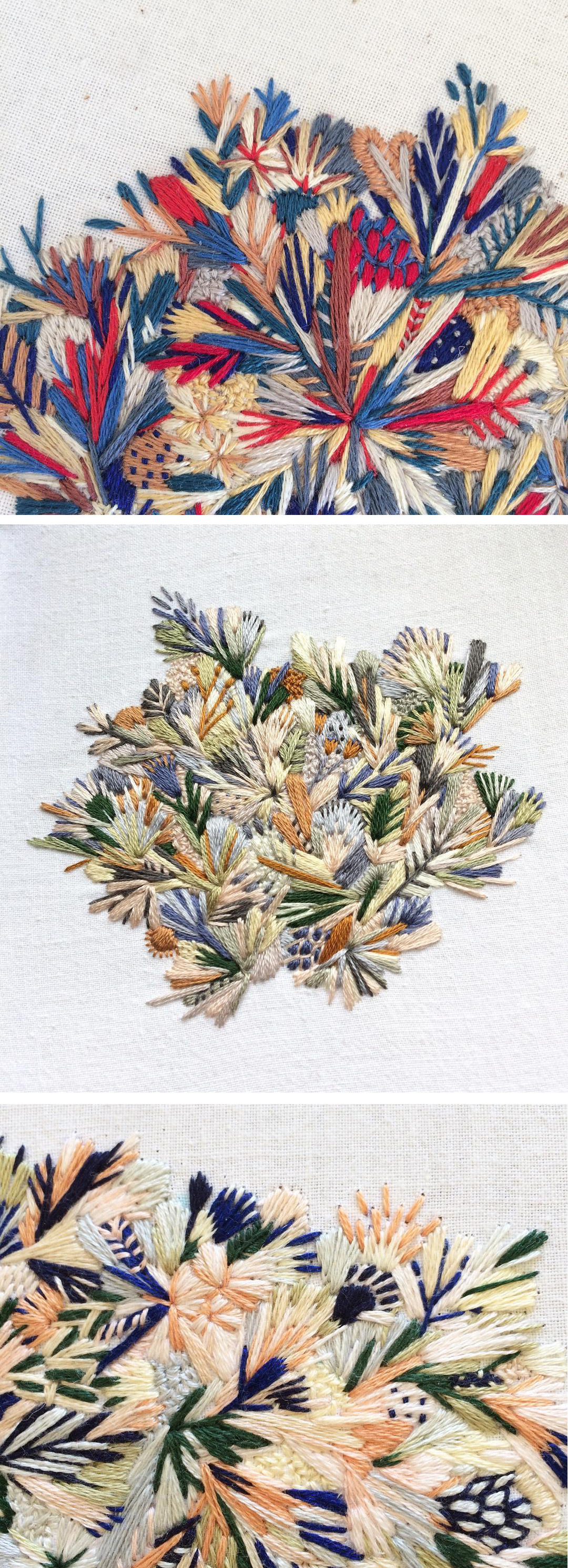 Floral embroidery by Slow Stitch Sophie