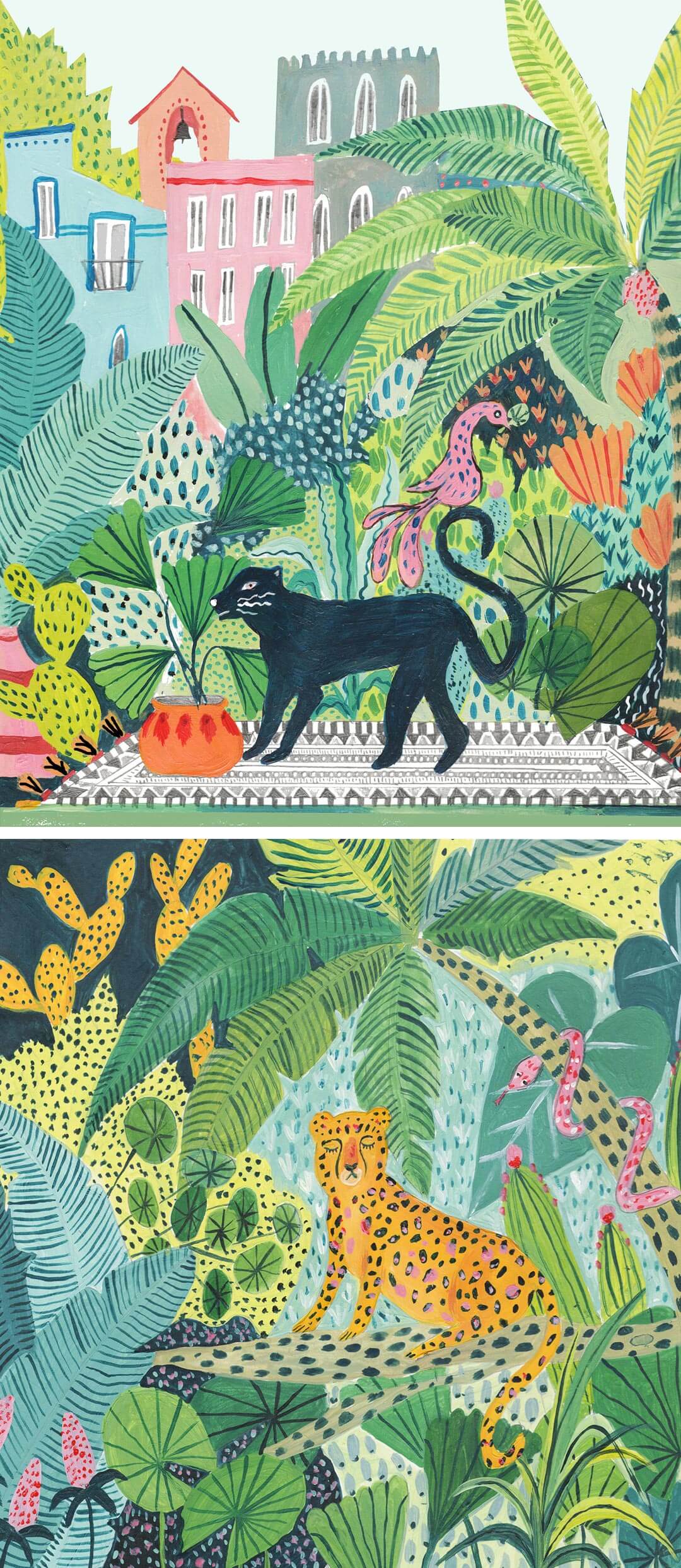 Jungle illustrations by Amber Davenport