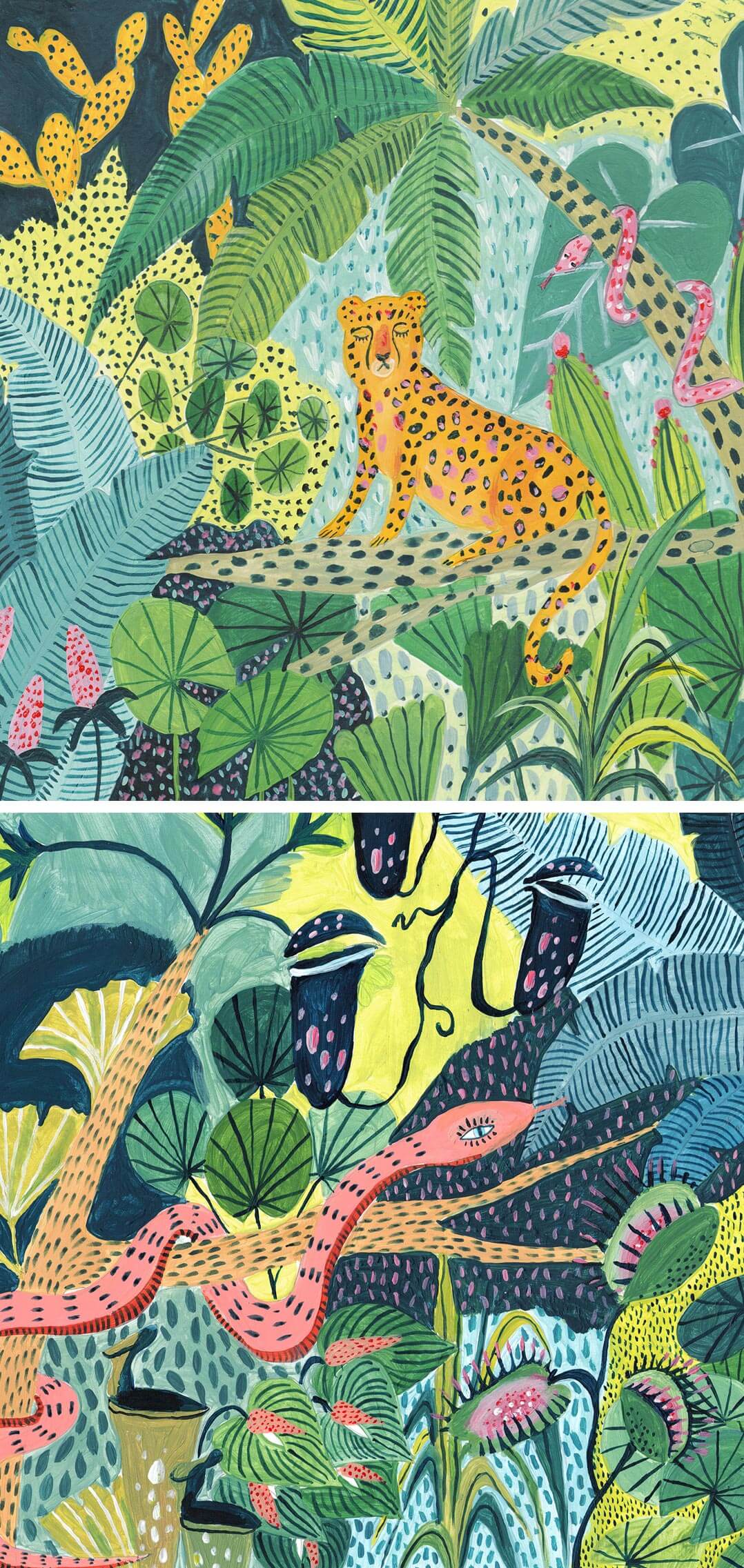 Jungle illustrations by Amber Davenport