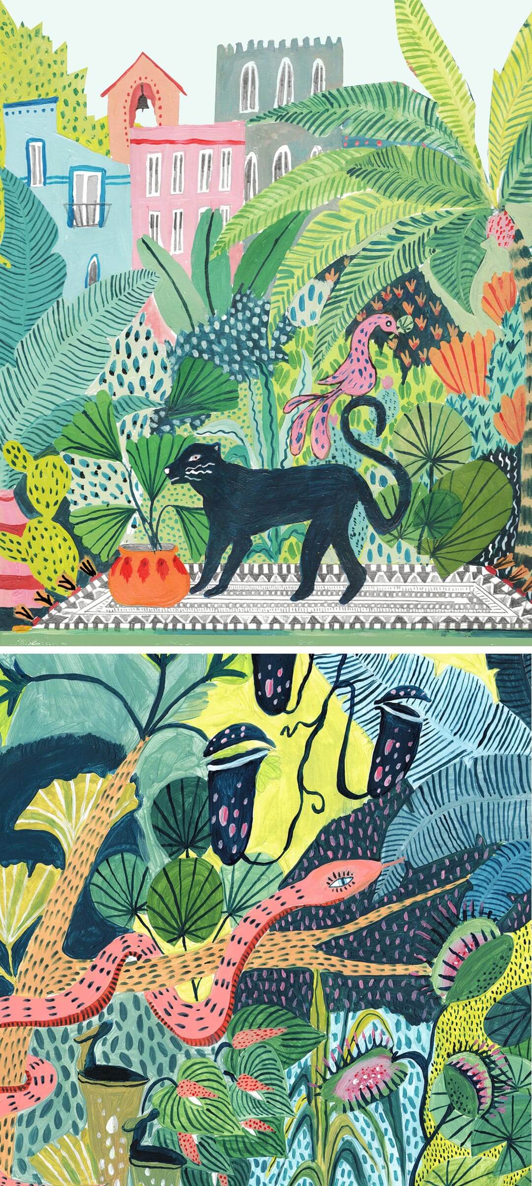 Jungle illustrations by Amber Davenport