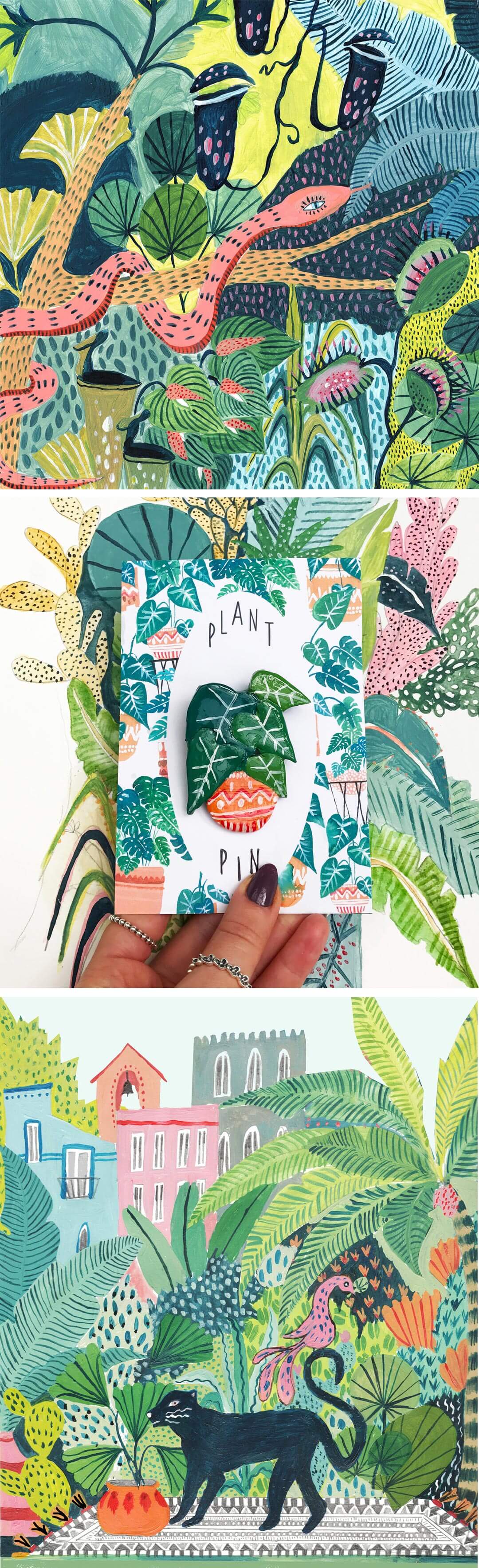 Jungle illustrations by Amber Davenport