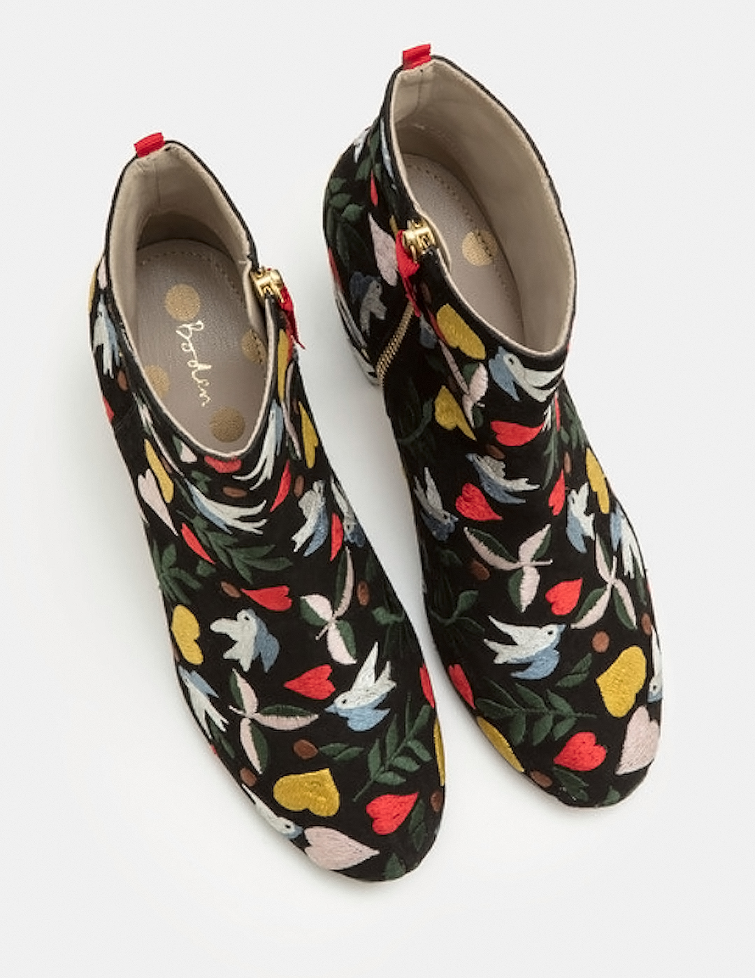 embroidered flat boots