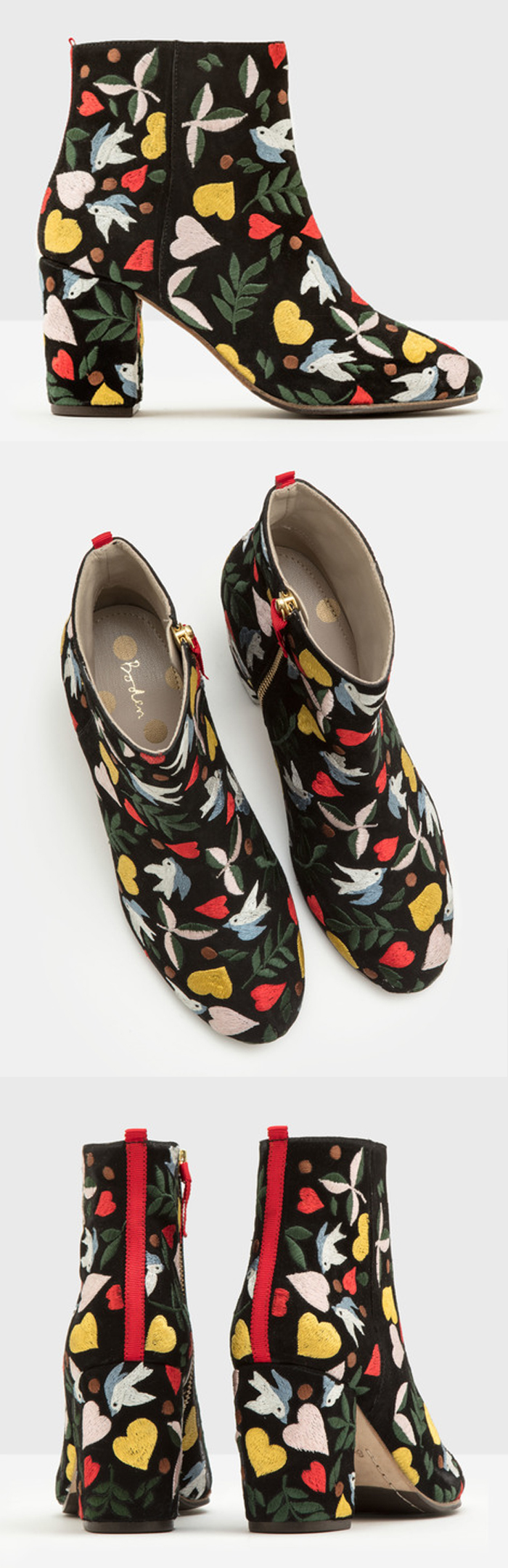 embroidered flat boots