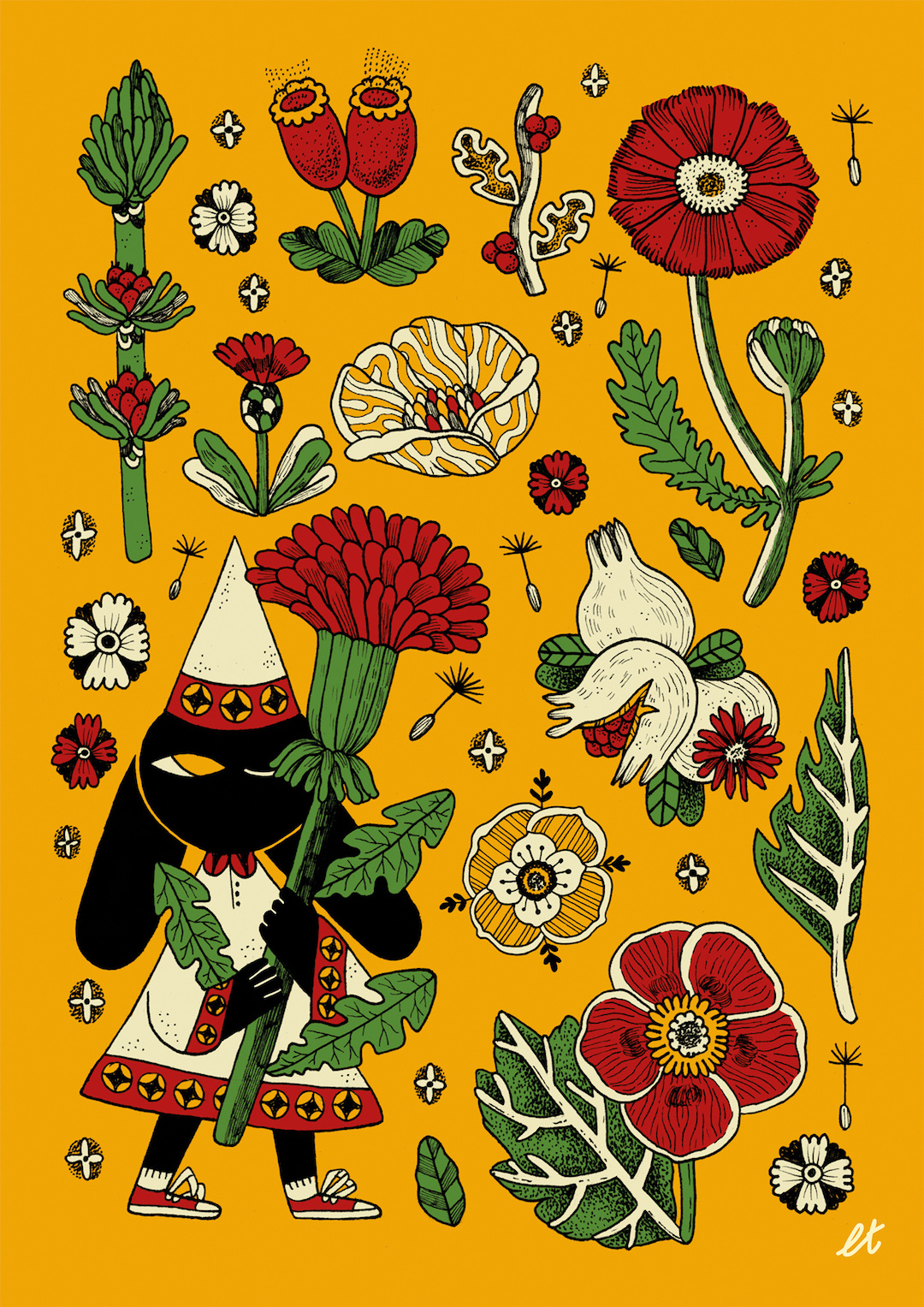 Folk art illustrations by Lia Tuia